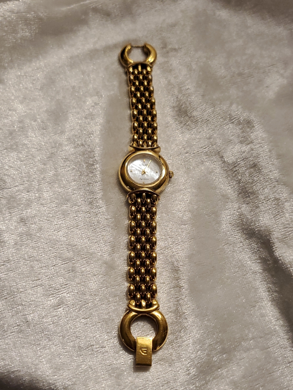 Vintage GRUEN Gold-Tone Women's Bracelet Watch Classic Chain Link EXCELENT Small